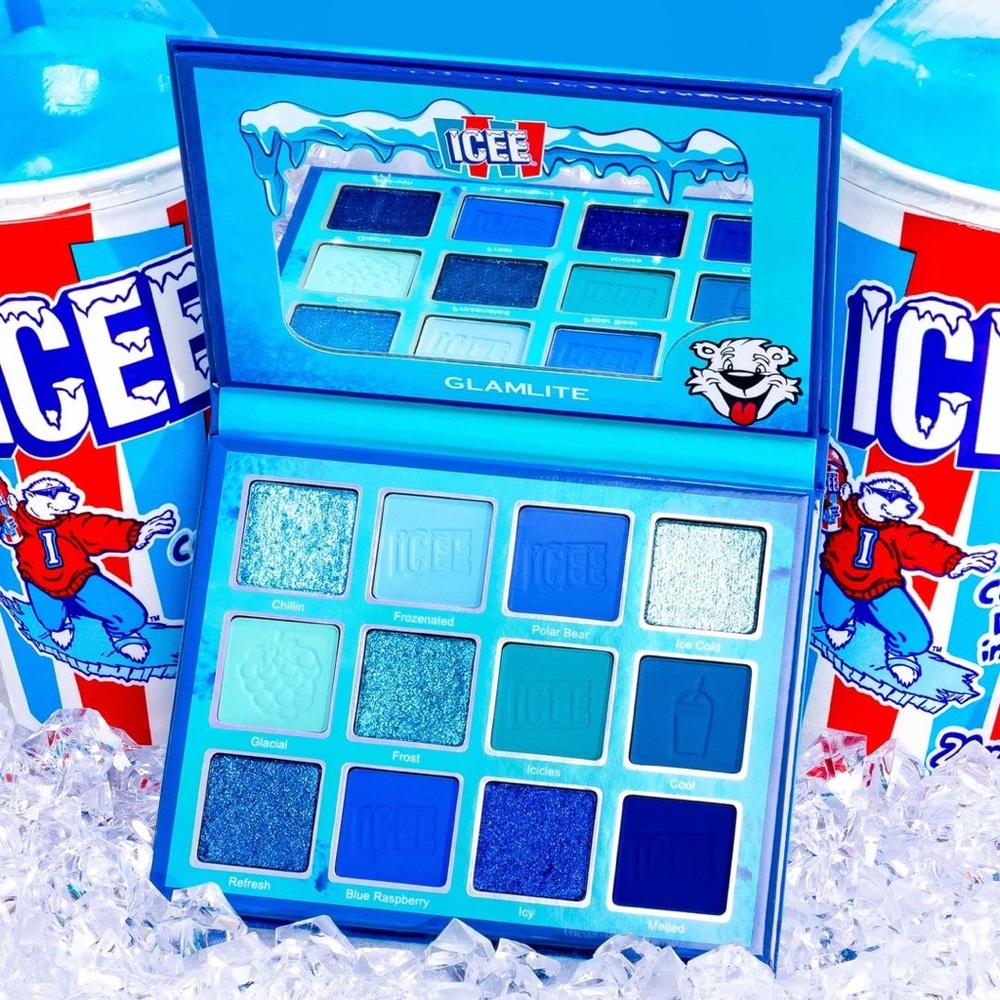 NEW - ICEE Γ GLAMLITE Blue Raspberry Eyeshadow Palette / Eye Color βοΈπ - Picture 2 of 5